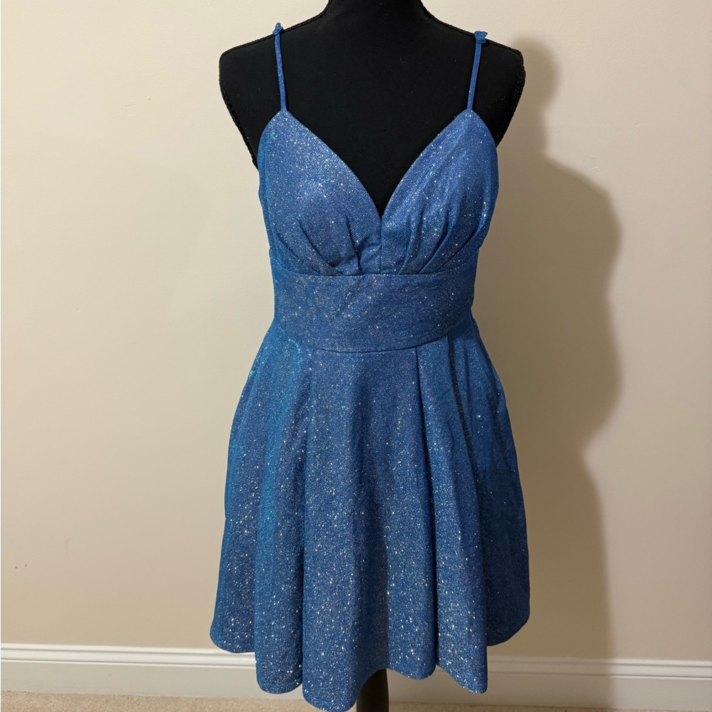 B. Darlin Sparkling Royal Blue Party Dress